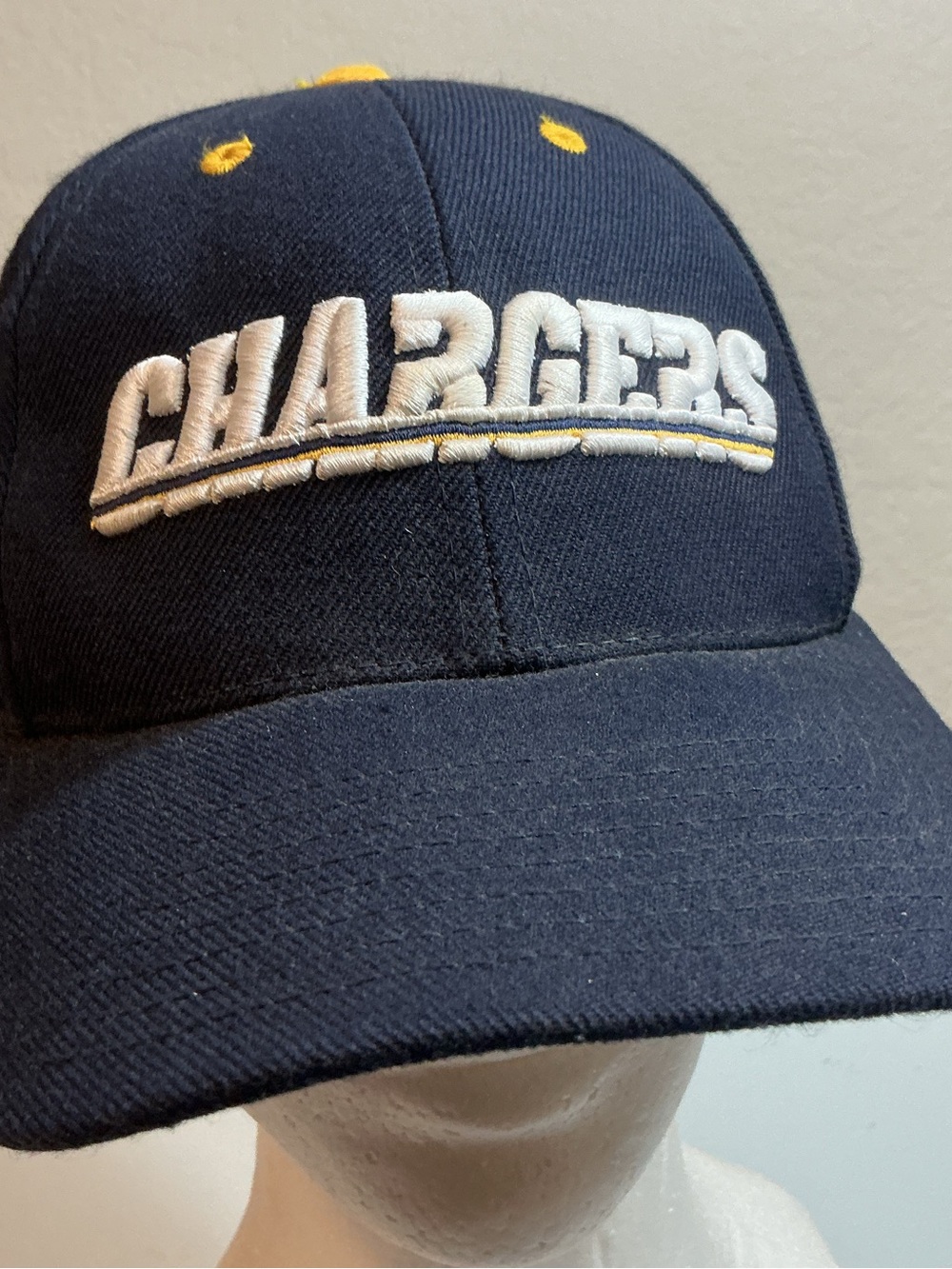 Vintage Logo Athletics San Diego Chargers Wool Snapback Hat Navy Gold